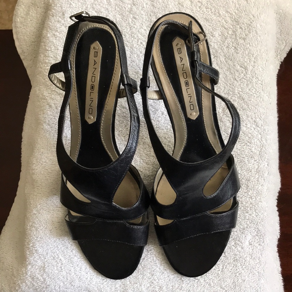 Black, 3 1/4” heels, size 7 1/2 shoes